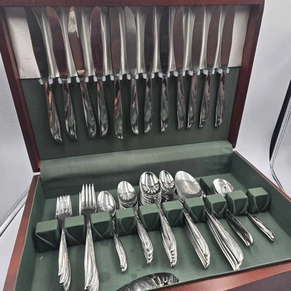 Vtg Oneida Flatware Set Community Twin Star MCM 12 Settings + Rare Serving 88pc!
